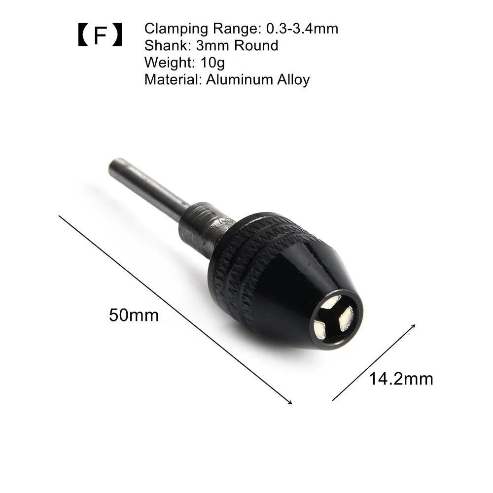 Hex Shank Keyless Drill Chuck Adapter for Mini Screwdriver Bits