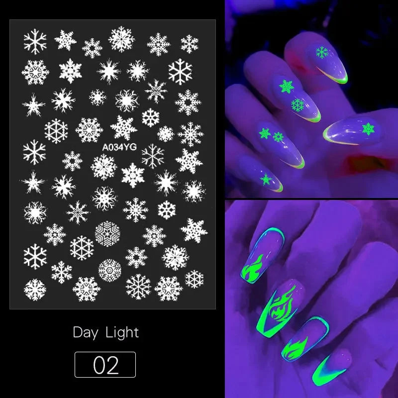 Christmas Snowflake 3D Nail Art Decals – Foil Stickers 4-30 Sheets Nail Art Decals Nixie