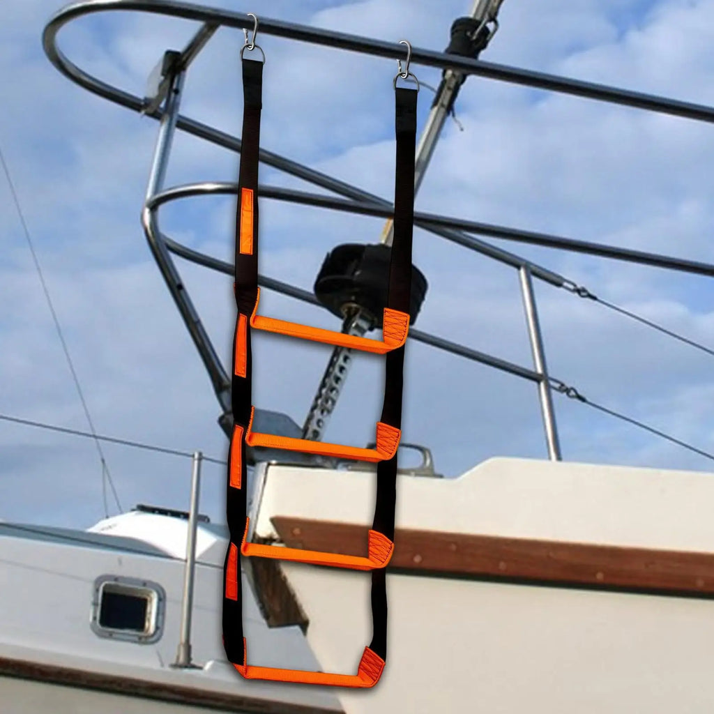4-Step Folding Boat Rope Ladder – Kayaks & Motorboats