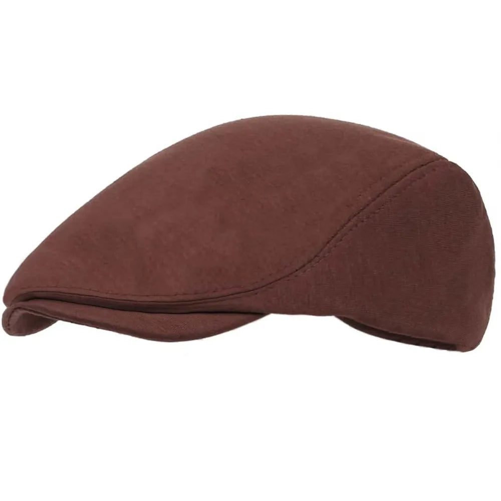 Men's Retro Breathable Beret Flat Newsboy Cap – Unisex Beret Flat Cap Nixie Coffee