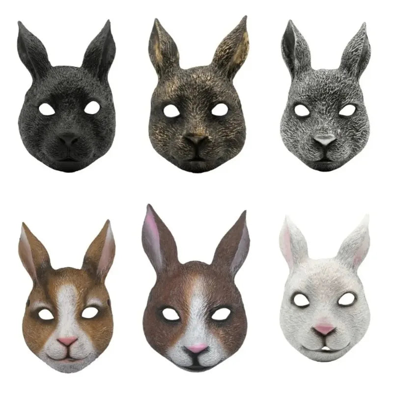 PU Foam Full Face Rabbit Mask – Gothic Halloween Party Mask Costume Face Mask Nixie