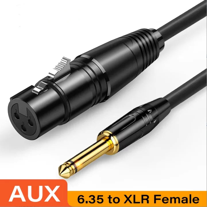 6.35mm Mono Guitar Instrument Cable 1/4" TS Patch Cord Instrument Cable Nixie AUX 6.35 to XLR 5m
