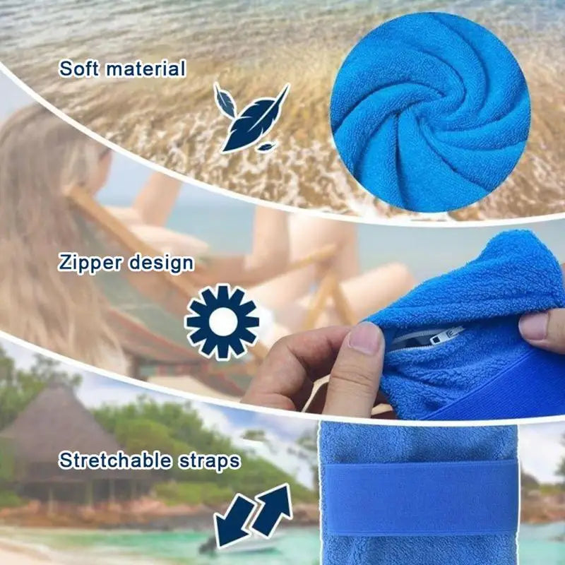 Velvet Sand Removal Bag – Beach Body Wipe Pouch Beach Sand Cleaner Nixie