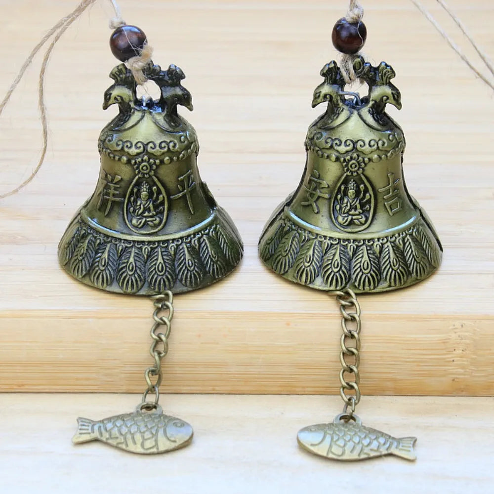 Handmade Dragon & Fish Temple Wind Bell – Retro Wall Décor