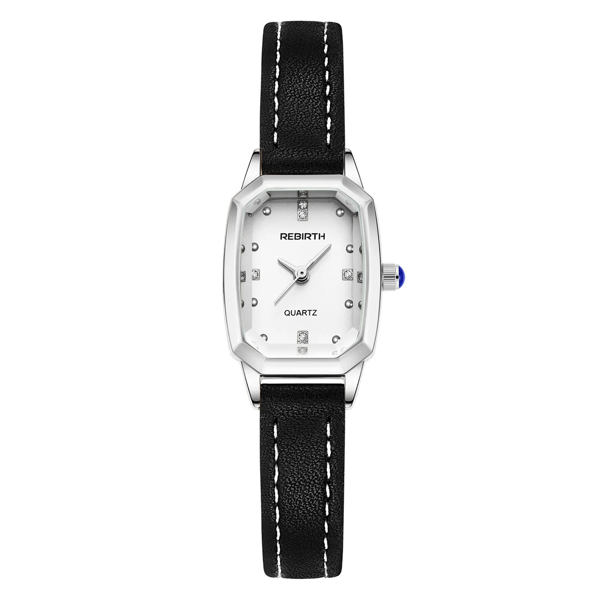 REBIRTH Unisex Square Quartz Watch – Leather Band, Water-Resistant Quartz Wristwatch Nixie 1