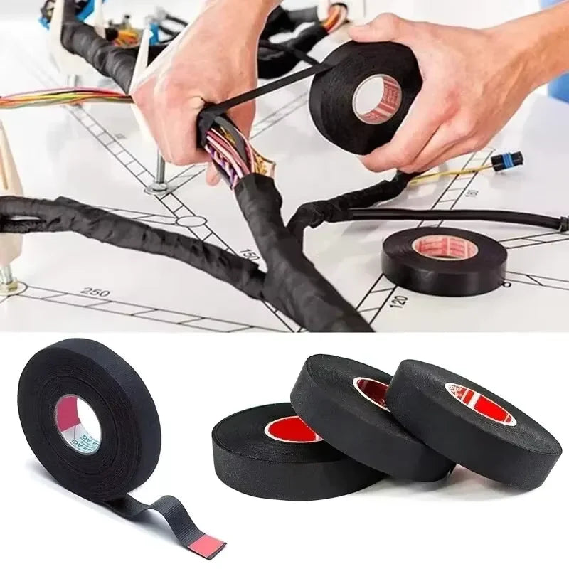 Velvet Car Wiring Harness Tape 9–25mm x 10m | Noise Reduction