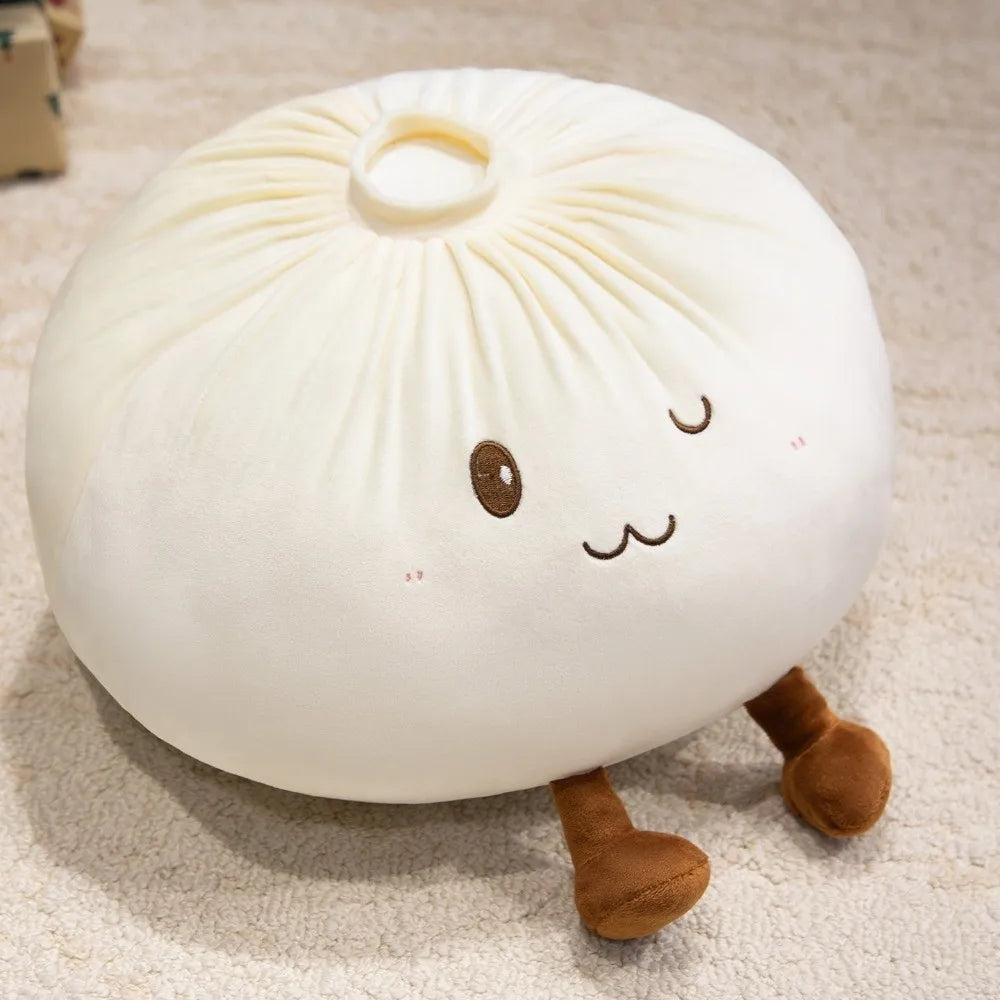 Steamed Bun Dumpling Plush Pillow – Soft Kawaii Stuffed Toy