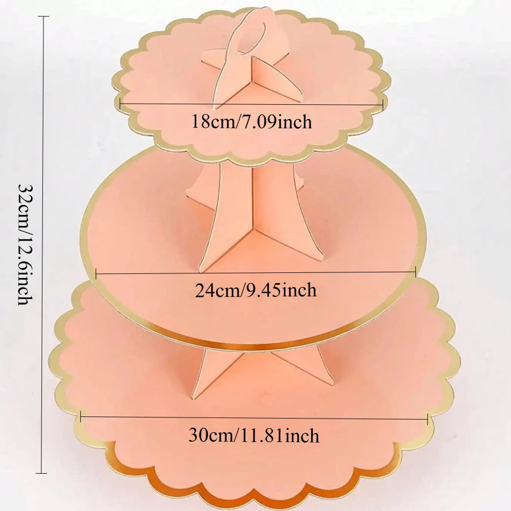 3-Tier Hot Stamping Paper Cake Stand for Parties & Weddings Cake Stand Nixie