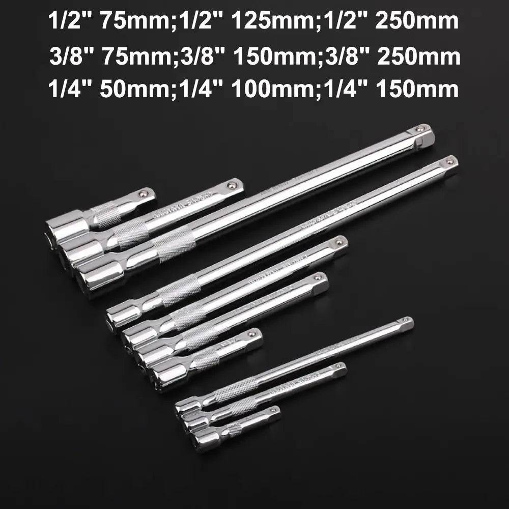 1/4" 3/8" 1/2" Socket Extension Bar Ratchet Wrench 50-250mm Socket Extension Bar Nixie