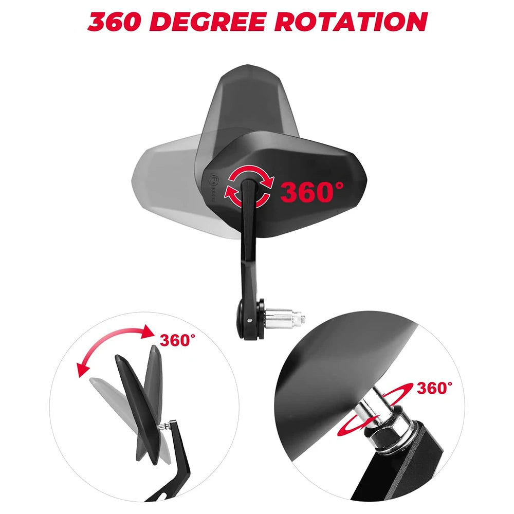 KEMITOUR Bar End Mirrors Universal 7/8" Motorcycle Handlebars Motorcycle Bar End Mirrors Nixie