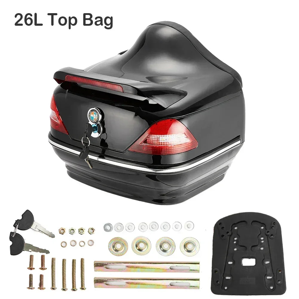 KEMITOUR 26L 48L Motorcycle Top Box ABS Hard Tail Trunk Case Motorcycle Top Box Nixie 26L Top Box