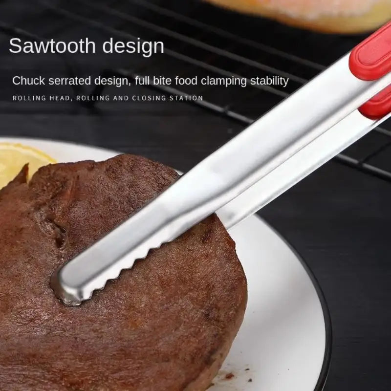 Stainless Steel BBQ Grilling Tongs – Non-Slip Grip BBQ Grilling Tongs Nixie