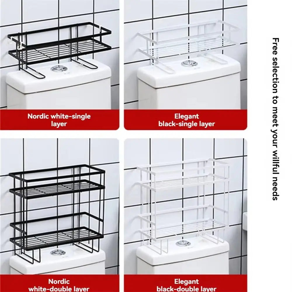 No-Drill Metal Bathroom Toilet Storage Rack & Shelf Organizer Bathroom Storage Shelf Nixie