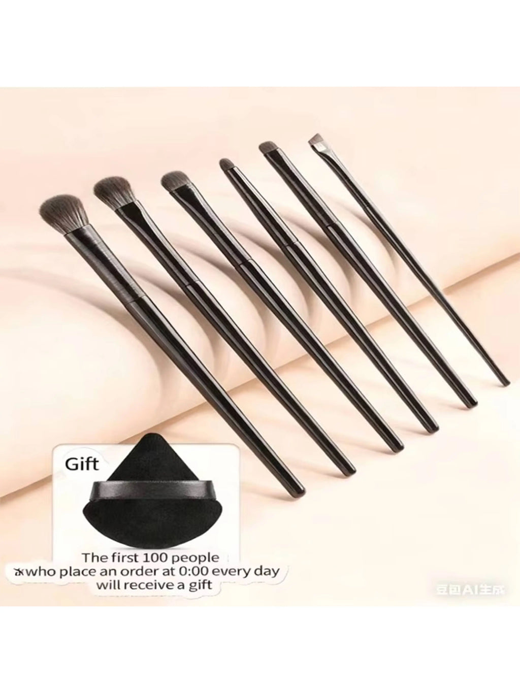 7-Piece Makeup Brush Set + Powder Puff – Travel-Ready Kit Makeup Brush Set Nixie 7pcs