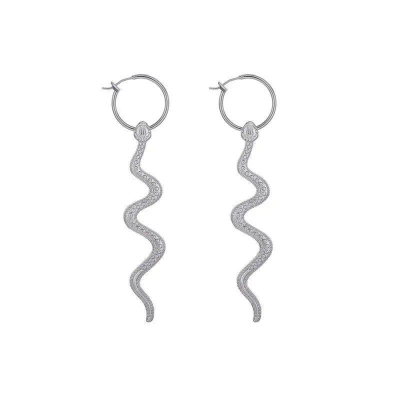 Vintage Snake Dangle Drop Earrings – Zinc Alloy Animal Style Drop Earrings Nixie
