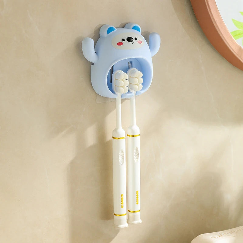 Funny Animal Toothbrush Holder – Kids Wall Suction Cup Toothbrush Holder Nixie Blue