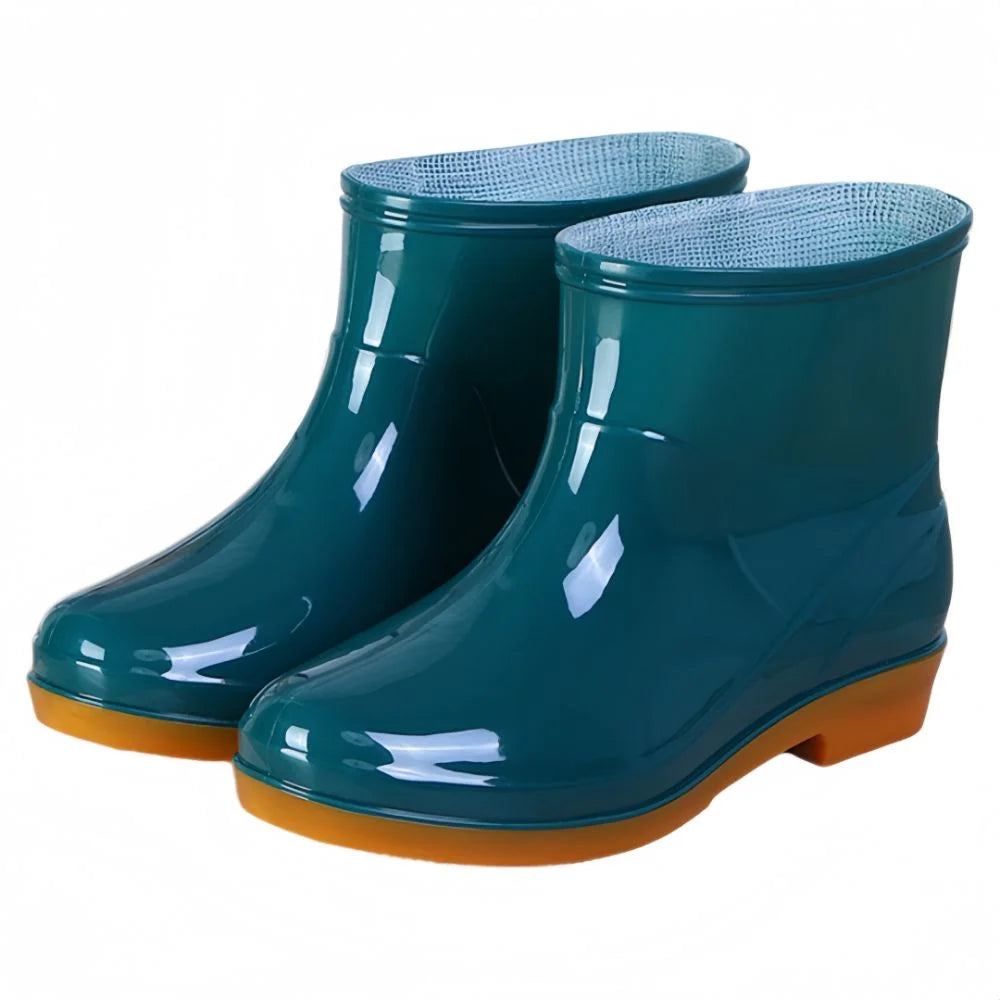 Women's Non-Slip Waterproof Short Rain Boots – Lightweight PVC Women's Rain Boots Nixie Dark Green 39
