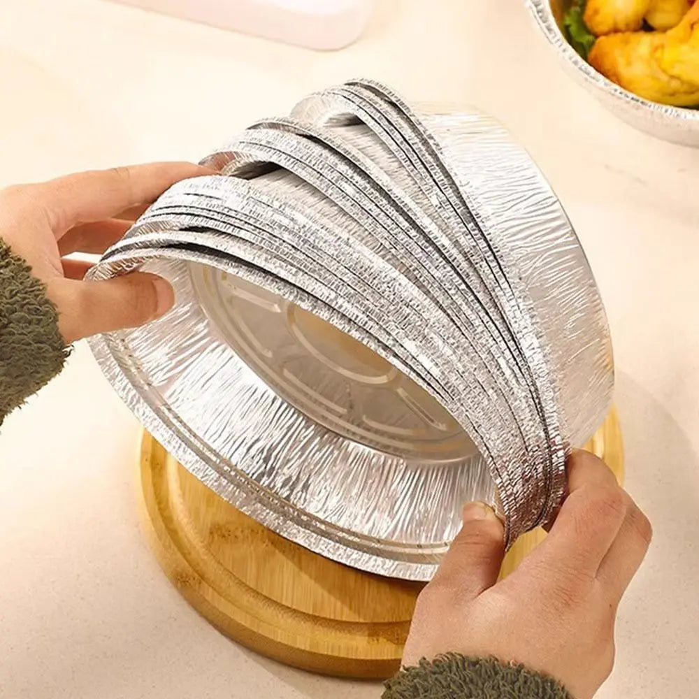 10Pcs Aluminum Foil Trays 6/7/8 Inch Non-Stick Air Fryer Oven Aluminum Baking Tray Nixie