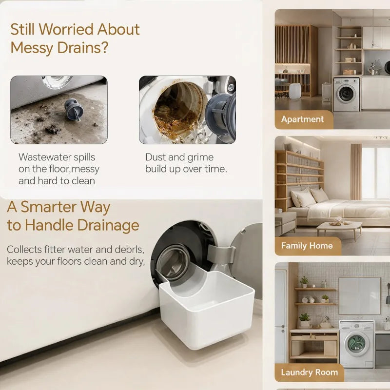 Washing Machine Drain Tray | Leak-Proof Drip Pan with Funnel Appliance Drain Tray Nixie