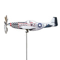 Airplane Wind Spinner Stainless Steel Weatherproof Garden Sculpture Garden Wind Spinner Nixie White