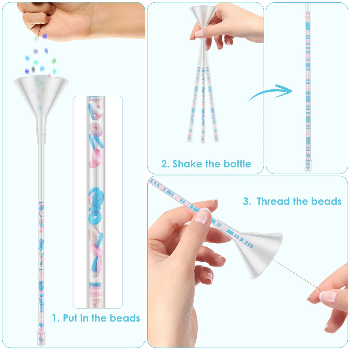 Clay Bead Beading Funnel Kit – Needles, Clips & Wire Included