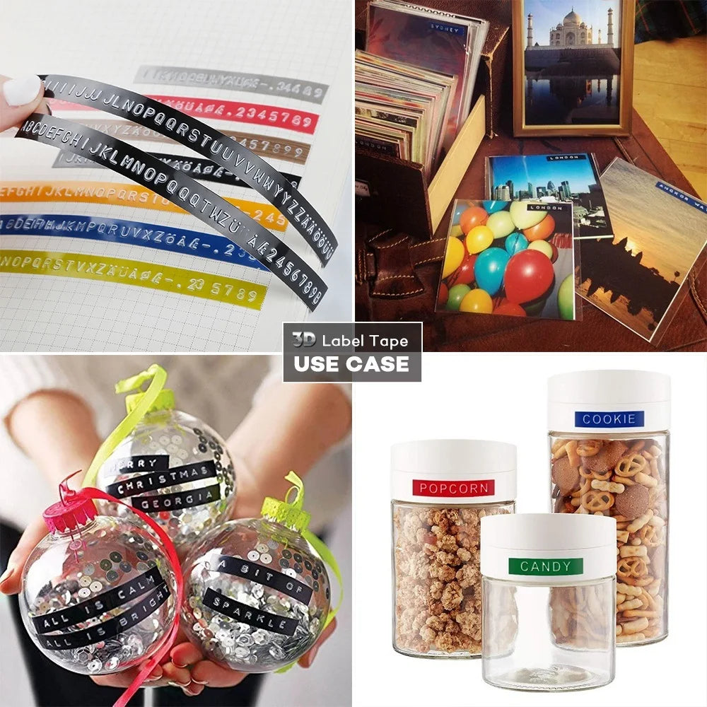 Manual Embossing Label Maker Compatible with Dymo 1610 + 3D Tape