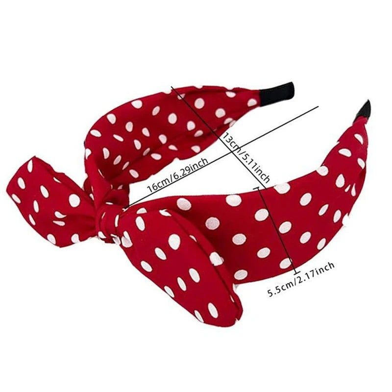 Girls' Wide Bow Headband – Polka Dot Korean Style Hair Band Hair Headband Nixie