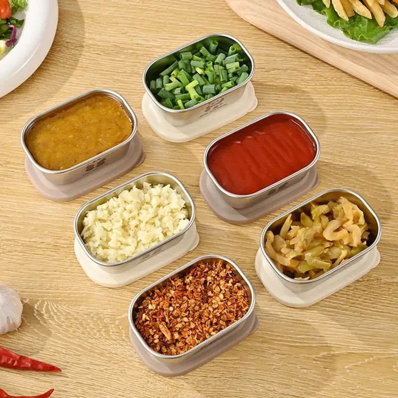 140ml Leak-Proof 304 Stainless Steel Seasoning Box & Sauce Cup Condiment Container Nixie