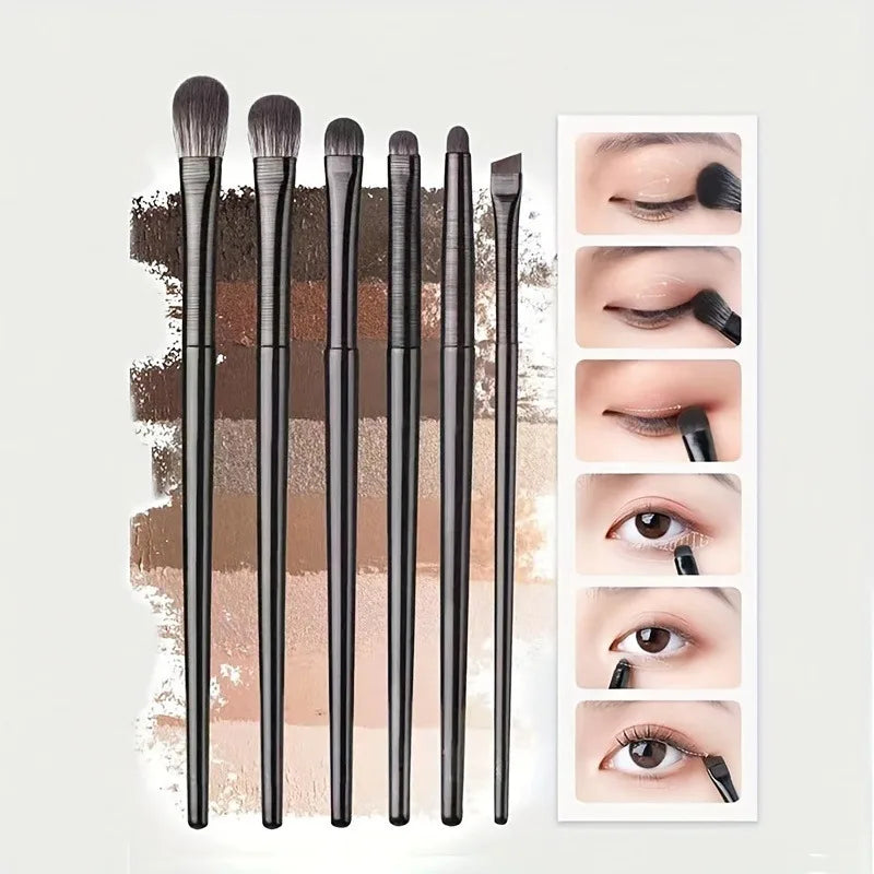 Nixie 6Pcs Eyeshadow Blending Brush Set – Soft Smudge Brushes
