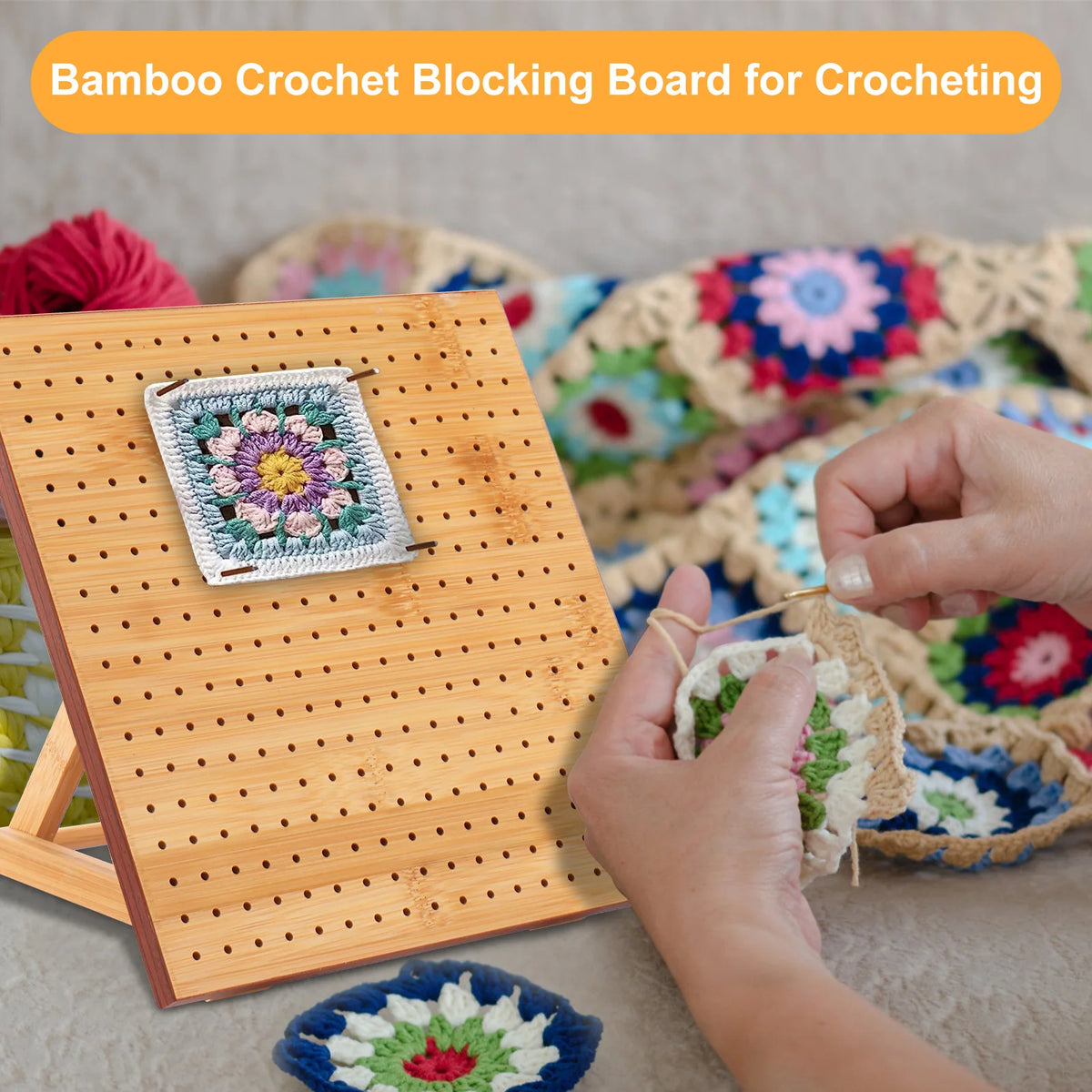 Bamboo Crochet Blocking Board Kit with Steel Pins | Nixie Crochet Blocking Board Nixie