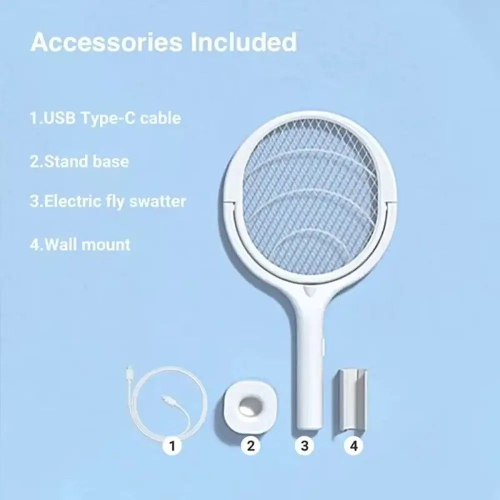 5-in-1 Electric Bug Zapper Racket – Rechargeable & Adjustable