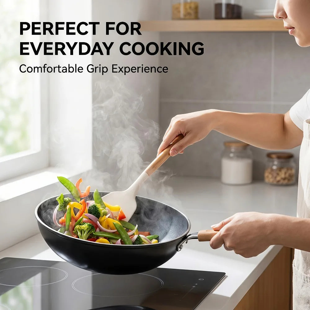 Silicone Kitchen Utensil Set – Spatula, Slotted Spatula & Ladle Silicone Cooking Utensils Nixie