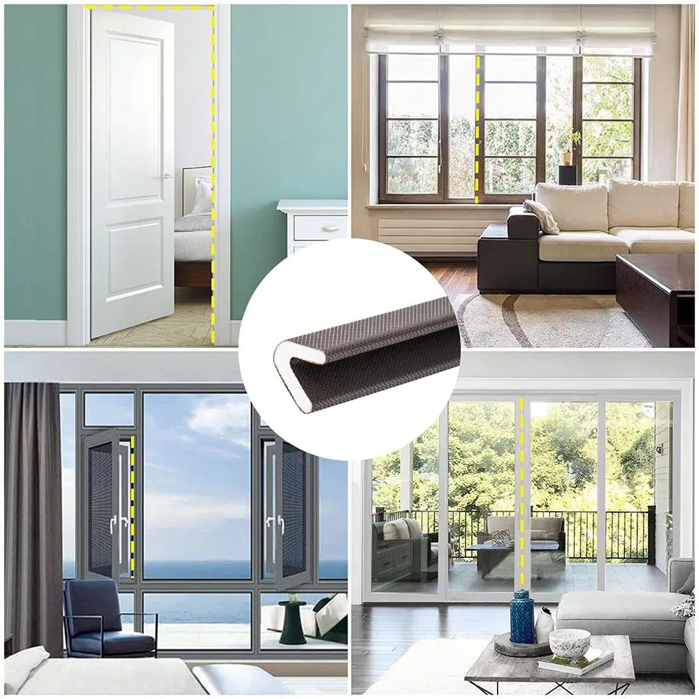 5M PU Foam Door Seal Strip Weather Stripping Draught Excluder Door Seal Strip Nixie