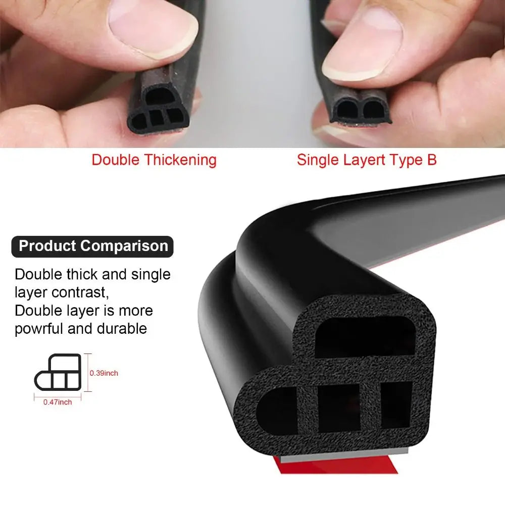 Car Door Seal Strip 5M/10M Rubber Soundproof Weather Strip Car Weather Strip Nixie