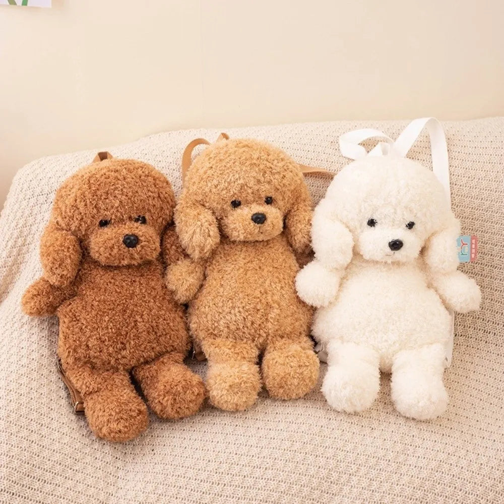 Kawaii Plush Teddy Dog Backpack – Cute Poodle Bag for Girls Plush Animal Backpack Nixie
