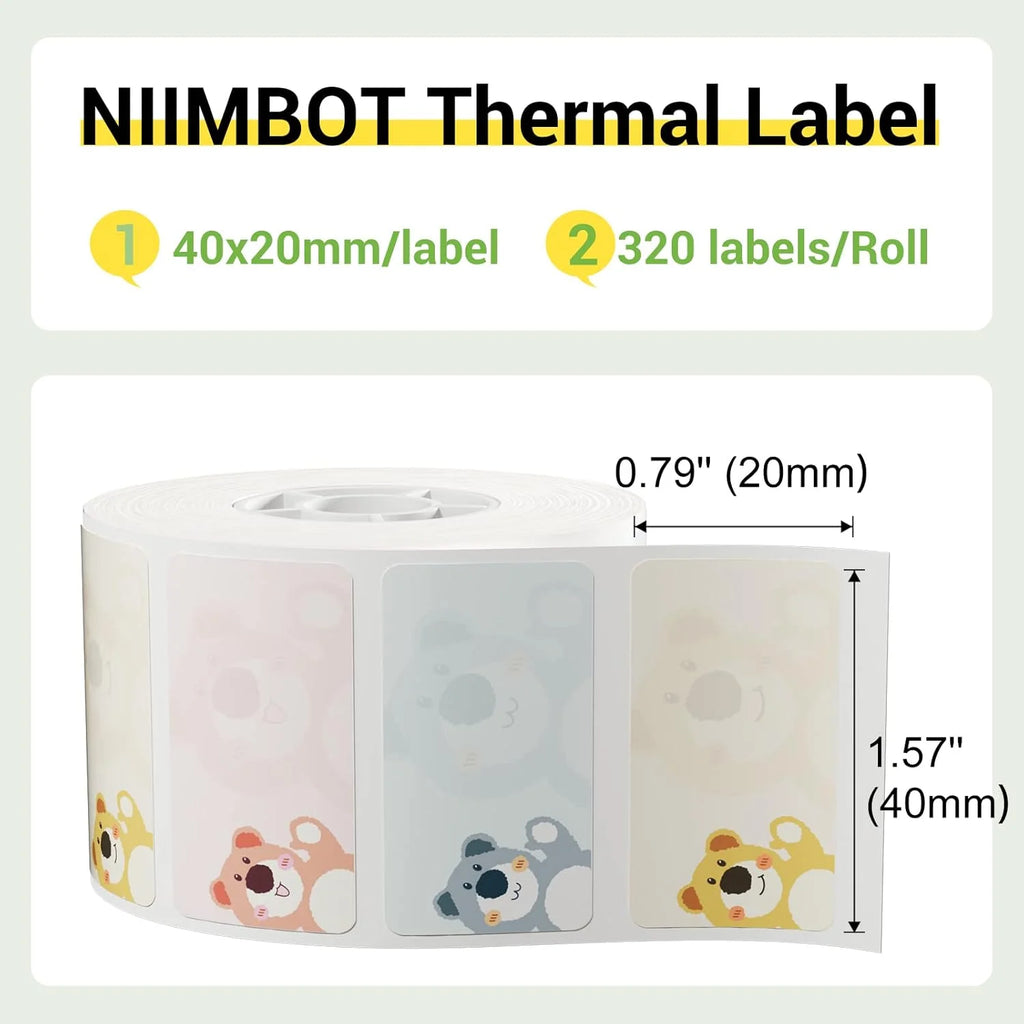 NIIMBOT B1/B21/B3S Waterproof Color Label Sticker Roll Thermal Label Roll Nixie