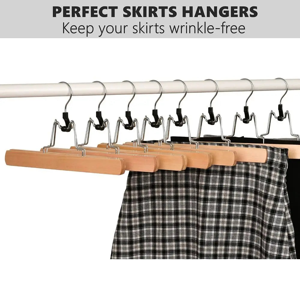 Wooden Horse-Face Skirt & Pants Hanger – Non-Slip Retro Rack Clothes Hanger Nixie
