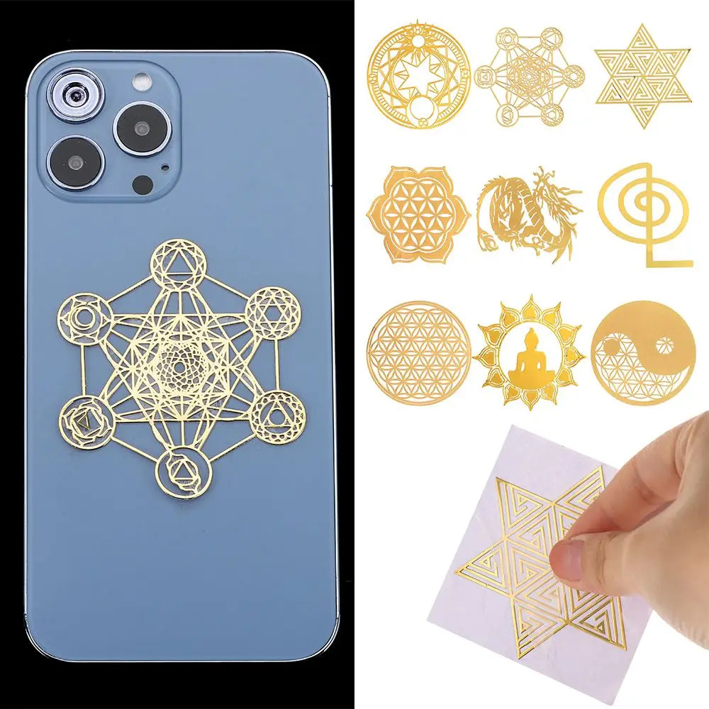Metal Copper Sacred Geometry Stickers – 9 Styles for Jewelry Crafts Craft Metal Sticker Nixie