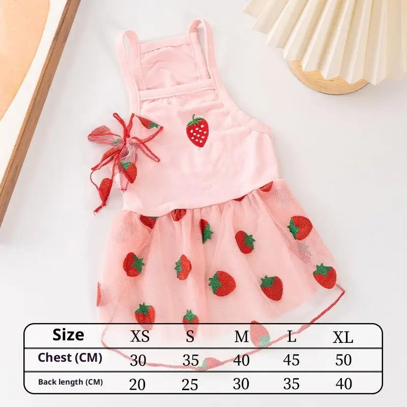 Strawberry Princess Pet Dress for Cats & Dogs – XS to XL Pet Dress Nixie