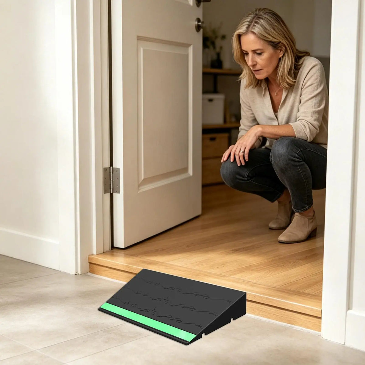 Indoor Threshold Ramp with Glow Strip & Anti-Slip Mat Threshold Ramp Nixie