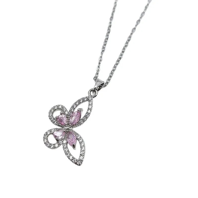 Butterfly Pendant Necklace Women | Stainless Steel Clavicle Chain Pendant Necklace Nixie