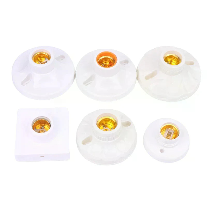 E27 Lamp Socket PP Light Bulb Holder 220V 10A – White