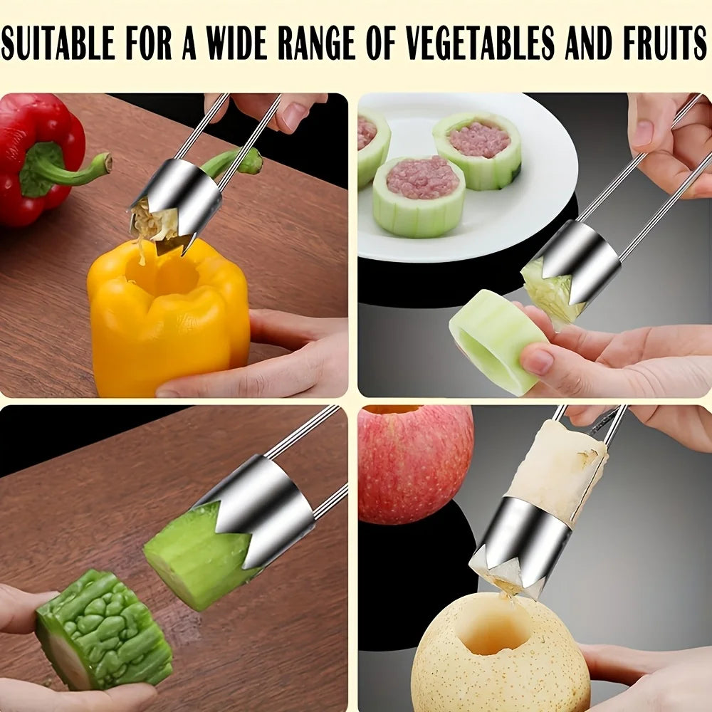 Stainless Steel Fruit & Vegetable Corer Tool – 1/2/3pcs