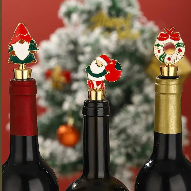 Christmas Wine Stopper – Festive Zinc Alloy & Silicone Seal Wine Bottle Stopper Nixie