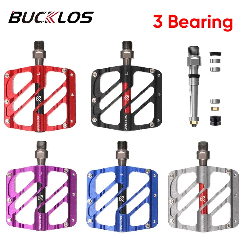 BUCKLOS Ultralight MTB Flat Pedals – 3 Sealed Bearings Flat Bike Pedals Nixie