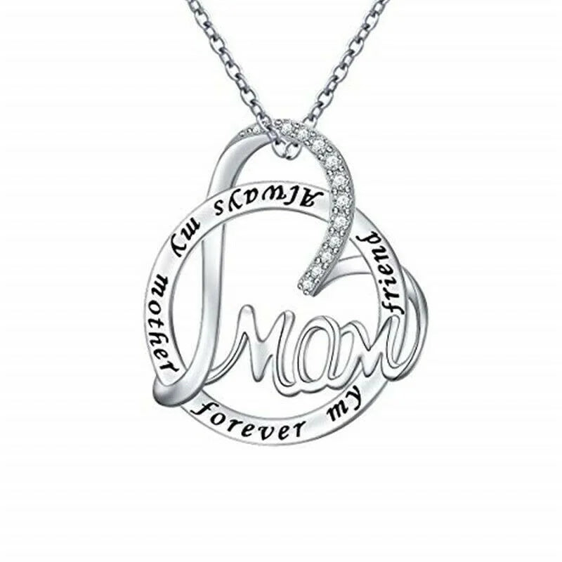 Silver Plated Zircon Heart Pendant Necklace | Gift for Her Pendant Necklace Nixie Silver Plated