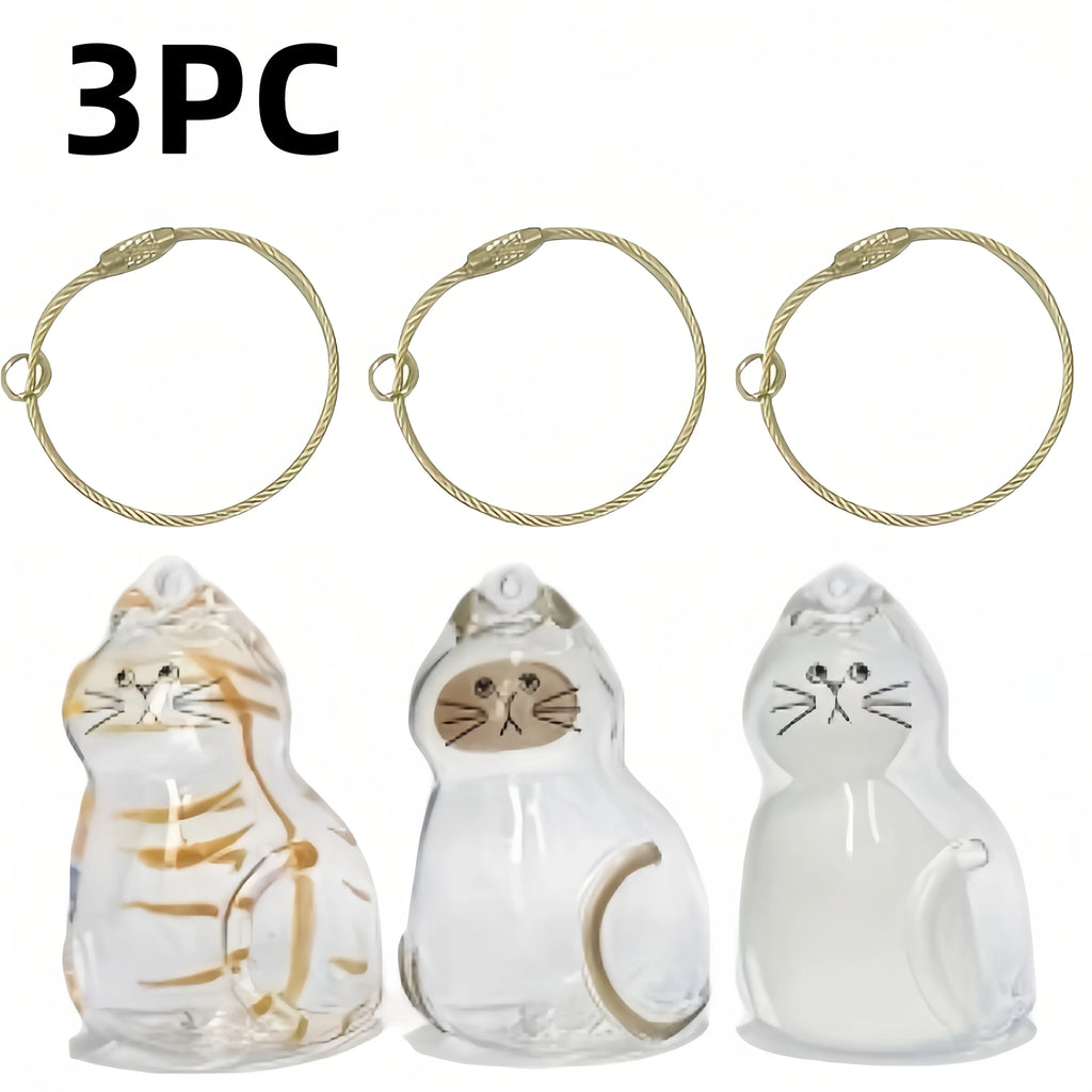 3pc Cat Hair Memorial Capsule – Transparent Kitten Keepsake Jar Pet Keepsake Capsule Nixie 3PCS A