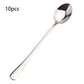 Stainless Steel Long Handle Spoons for Coffee & Ice Cream 6/10 Pcs Kitchen Spoon Set Nixie B10