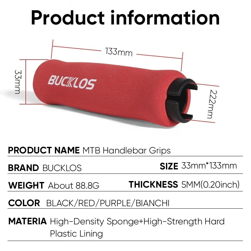 BUCKLOS MTB Bike Grips – Soft Sponge Handlebar Covers MTB Handlebar Grips Nixie