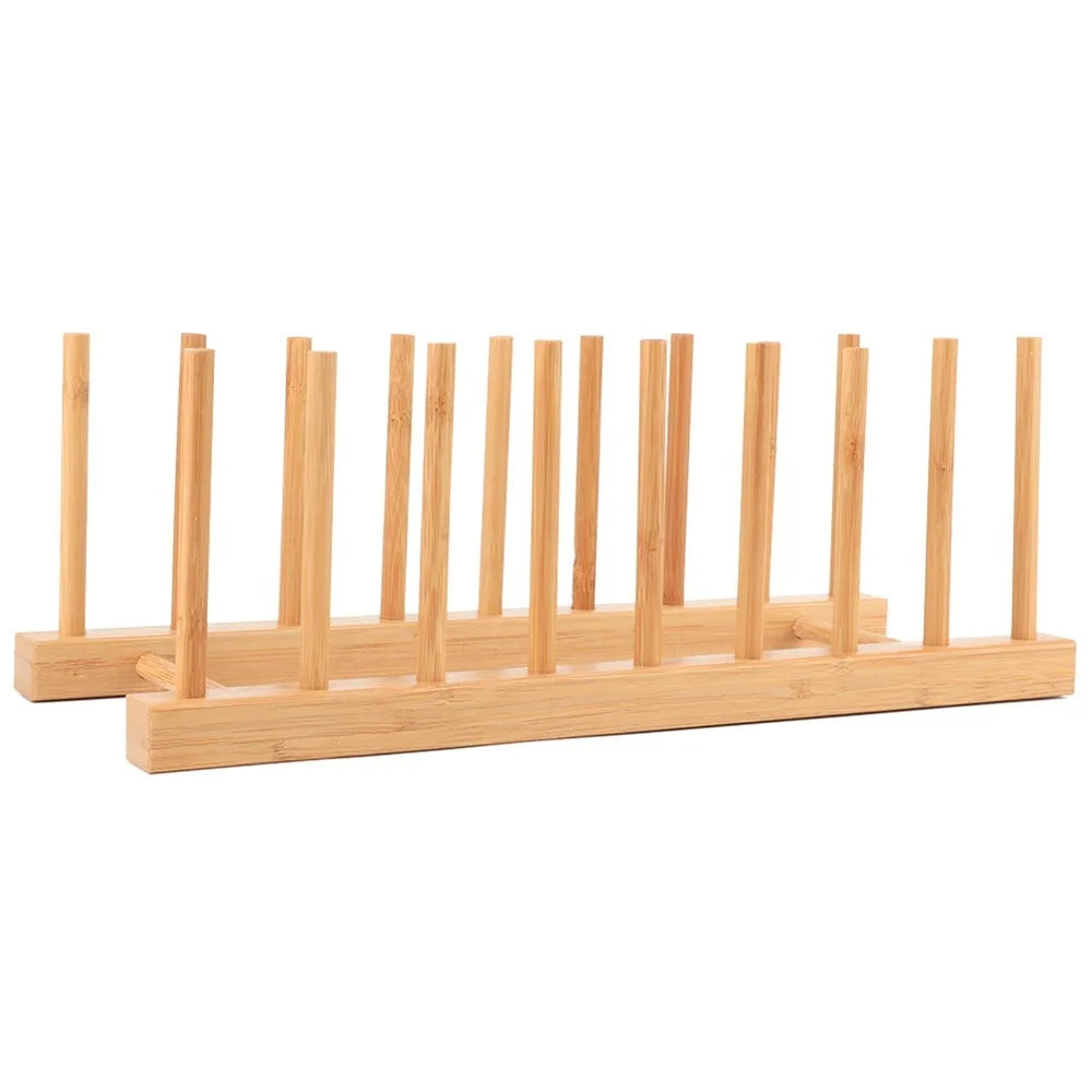 Bamboo Dish Drying Rack Multi-Layer Bowl & Plate Organizer Dish Drying Rack Nixie Orange